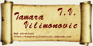 Tamara Vilimonović vizit kartica